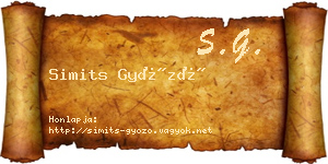 Simits Győző névjegykártya